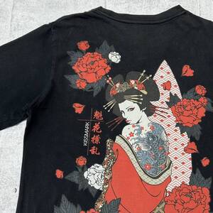 Kissmark 薔薇 バラ プリント ポケット Tシャツ キスマーク　　スノボ スノーボード ウィンタースポーツ ブランド 花魁 早3897