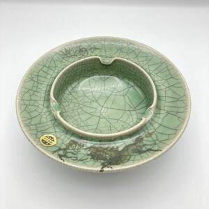 m0923607-13 大堀相馬焼 二重構造民芸陶器 竹鳳 駒絵 灰皿 骨董品 福島県 相馬焼き 喫煙具 時代物 骨董 アンティーク 中古品