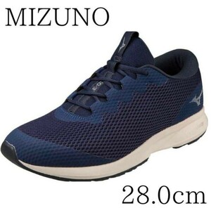 ミズノ MIZUNO 28.0cm ウォーキングシューズ ME-03 2 軽量 幅広 トレーニング ネイビー