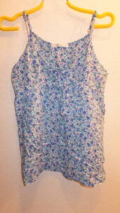 ★Shuca★Floral Pattern Ladies Tube Tops USED IN JAPAN レディース花柄トップス コットン　サマー　SUMMER SIZE サイズM　USED IN JAPAN