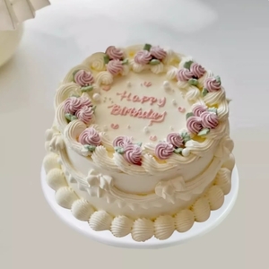  【薔薇のケーキ】ホールケーキ　食品サンプル　ウエディングケーキ　バラケーキ　豪華クリーム