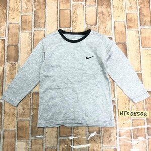 NIKE ナイキ キッズ ロゴ刺繍 ロンT 長袖Tシャツ 100 杢グレー黒