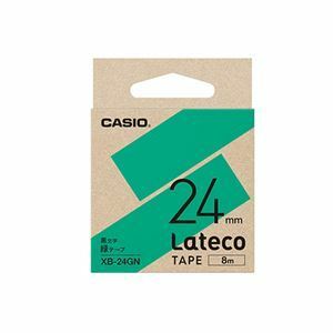 【新品】（まとめ） カシオ ラベルライター Lateco専用詰替用テープ 緑に黒文字 24mm 【×3セット】