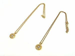 NINA RICCI ニナリッチ ラインストーン ネックレス ペンダント アクセサリー 2点セット まとめ売り DD5849