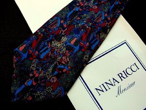 ♪5472C♪良品【市場 人々 柄】ニナリッチ【NINA RICCI】ネクタイ