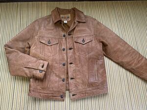 GAP BLUE JEANS leather jacket 革ジャン　gジャンデニムジャケット XS古着 レザージャケット ヴィンテージ 牛革ハイソンハイド バイカー