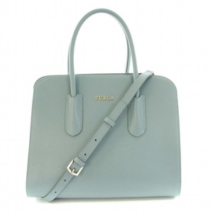 フルラ FURLA メイエストート MAE S TOTE ハンドバッグ ショルダーバッグ 2way レザー 水色 ライトブルー /YT レディース