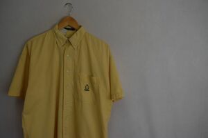 グッドカラー◎90sビンテージRalph LaurenラルフローレンCHAPSチャップスボタンダウン半袖シャツMイエローアメカジストリート h23304