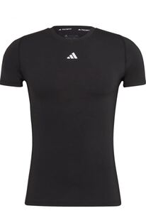 (送料無料)新品未使用品　ADIDAS アディダス 吸汗速乾 テックフィット トレーニング メンズ半袖Tシャツ ☆ブラック☆サイズ L 胸囲93〜96㎝