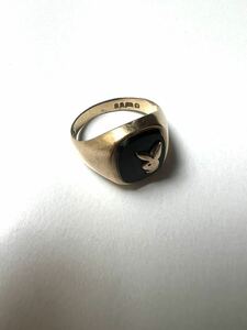 激レア ヴィンテージ 70s 80s PLAYBOY GOLD RING プレイボーイ ゴールド オニキス シグネット リング Supreme元ネタ K9 375刻印 13.5号