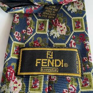 FENDI(フェンディ) 緑青花四角ネクタイ