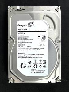 【送料無料】 ★ 3TB ★　ST3000DM001　/　Seagate　【 使用時間：33ｈ】稼働極少　ST3000DM001-9YN166　FW: CC4C　3.5インチ 内蔵HDD SATA