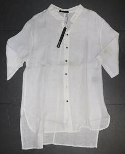 定価22000 新品 本物 KMRii Stand Collar Linen Shirt シャツ 2001-SH05A 2 ケムリ 6148