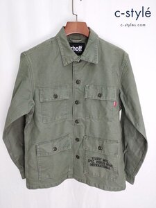 U173b [コラボ] Schott×STUSSY ショットステューシー フィールドジャケット M グリーン系 3122014 | アウター Y