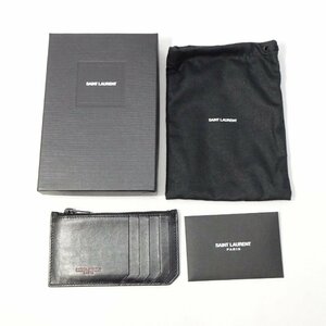 【USED】SAINT LAURENT PARIS サンローランパリ　5フラグメント　カードケース　45853　ブラック　黒金具