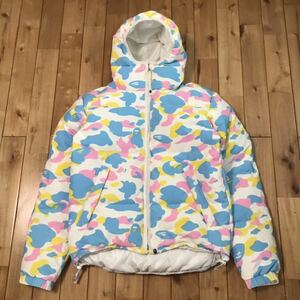 マルチカモ ダウンジャケット Mサイズ a bathing ape BAPE cotton candy camo multi camo エイプ ベイプ アベイシングエイプ NIGO z0075