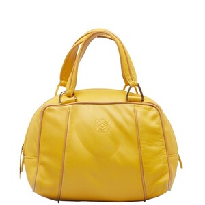 ロエベ アナグラム ミニハンドバッグ イエロー レザー レディース LOEWE 【中古】