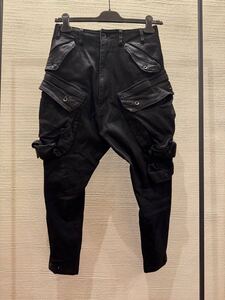 JULIUS 22fw ガスマスク ストレッチデニム カーゴパンツ 1 細美武士 coated cargo pants japanese label コーティング ifsixwasnine l.g.b.