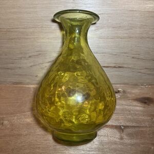 Flower Vase vintage フラワーベース イエロー 再生ガラス 高さ35センチ ミッドセンチュリー インテリア 硝子 花瓶 黄色