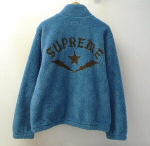 ◆国内正規　シュプリーム supreme 美品 22ss Star Fleece Jacket Teal スター フリース ジャケット L 美 テディ ティール ブルーカラー