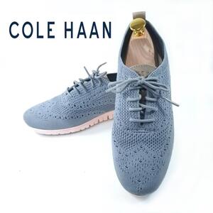 COLE HAAN ZEROGRAND スニーカー ニット グレー US7.5 コールハーン ゼログランド USA グレー ウイングチップ レースアップ hws00831