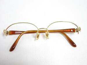 12337◆【SALE】Salvatore Ferragamo フェラガモ 750 メガネ/眼鏡 1572K K18 52□16 135 中古 USED