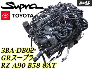 保証付【実動車外し】トヨタ純正 3BA-DB02 GRスープラ RZ A90 B58 8AT エンジン 本体 12.000km 387ps タービン 触媒 キャタライザー 棚R5