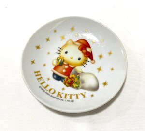 当時物 2004年 ハローキティ サンリオ Hello Kitty Sanrio クリスマスプレート 丸皿 インテリア サンタ 直径12.5cm