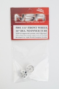 新品 NSR 1/32 FRONT WHEEL 16 DIA NO INNER TUBE アルミホイール 5001 スロットカー