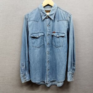 U57 Lee リー WESTERN CLOTHES ウエスタンシャツ デニムシャツ アメカジ 90s 古着 ヴィンテージ スナップボタン メンズ サイズ M