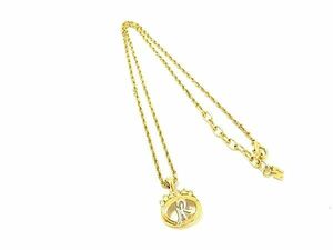 ■美品■ NINA RICCI ニナリッチ ラインストーン ネックレス ペンダント アクセサリー レディース ゴールド系 DF2669