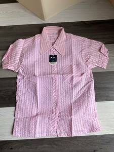 昭和レトロ キッズファッション 半袖シャツ ブラウス ピンク ストライプ 150サイズくらい 13才から14才