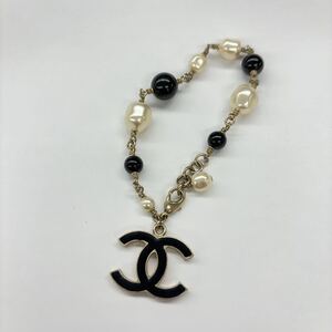 34◎1円スタート◎ CHANEL シャネル ブレスレット ココマーク パール ゴールド系 ブラック ホワイト アクセサリー レディース 【147968】