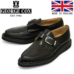 GEORGE COX (ジョージコックス) STRUMMER MONK 4200 ラバーソール レザーシューズ 040 BLACK UK7.5-約26.5cm