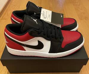 送料無料 新品未使用 Nike Air Jordan 1 Low Bred Toe ナイキ エア ジョーダン 1 ロー ブレッドトゥ 28.0cm US10 (553558-612)