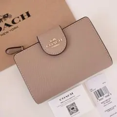 COACH コーチ　折り財布　トープ　ベージュ　二つ折り財布