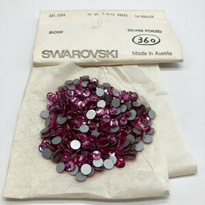 ☆ほぼ未使用 SWAROVSKI スワロフスキー ヴィンテージ ルース 2000 30SS 2 6/12gross Rose ローズ Silver Foiled シルバーホイル R-83 