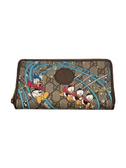 GUCCI × Disney ジップアラウンドウォレット_GGスプリーム PVC ブラウン 総柄 メンズ