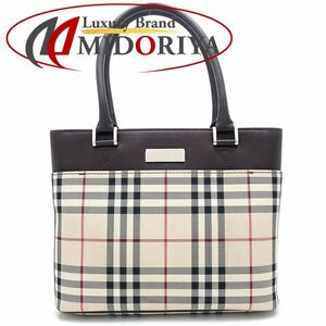 BURBERRY バーバリー ハンドバッグ キャンバスxレザー ベージュ ブラウン/351412【中古】