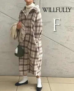 【美品】WILLFULLY　チェック柄　シャツ　ワンピース　シャツワンピ