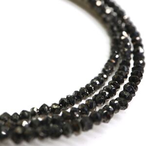 1円〜!!《K18WG 天然ブラックダイヤモンドネックレス》D 約3.4g 約40.0cm black diamond necklace jewelry EA3/EA5 E157