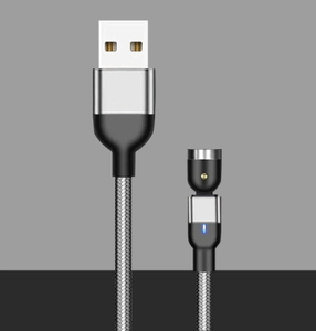 iphone シルバー 1m マグネット540度回転 USB 充電 ケーブルのみ 磁石 磁気 防塵 着脱式 ワンタッチ簡単接続 ライトニング アップル