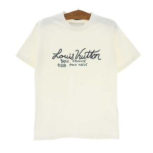 ルイヴィトン ロゴ エンブロイダリー Tシャツ メンズ ホワイト LOUIS VUITTON 中古 【アパレル・小物】