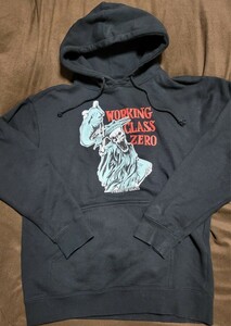 ★WORKING CLASS ZERO★Liberty Bass フード ワーキングクラスゼロ リバティバス パーカー Color Black Size Medium 中古品 希少デザイン