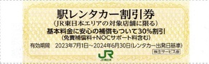 □JR東日本株主優待□駅レンタカー割引券