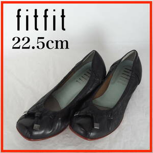 MK7227*fitfit*フィットフィット*レディースバレエシューズ*22.5cm*黒