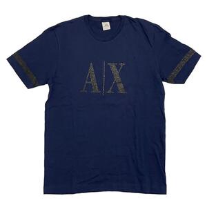 ARMANI EXCHANGE アルマーニ ロゴ入り半袖Tシャツ 紺 ネイビー