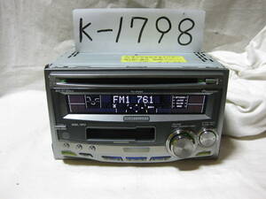 K-1798　Carrozzeria　カロッツェリア　FH-P040zz　MP3　2Dサイズ　CD&カセットデッキ　故障品