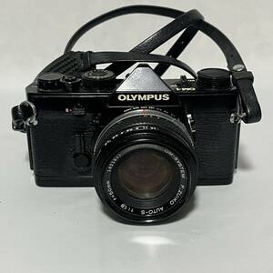 OLYMPUS OM-1 オリンパス フィルムカメラ ブラック　OM-SYSTEM 1:1.8 f＝50mm シャッターのみ確認