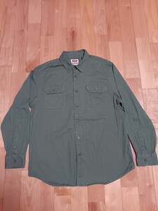 Wrangler ラングラー 長袖ボタンシャツ L カーキ